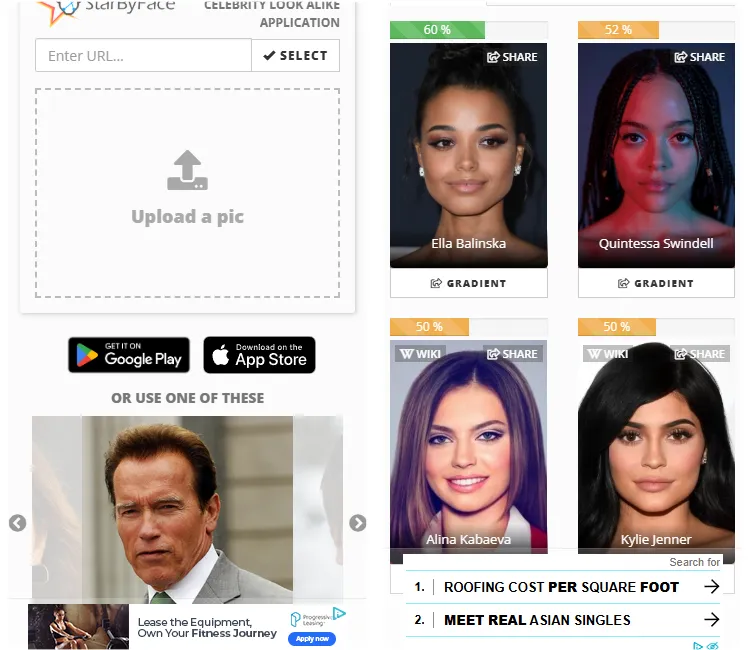 Testar com quem eu me pareço com StarByFace