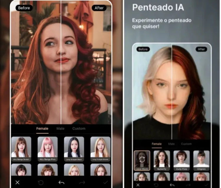 Simulador de corte de cabelo do PhotoDirector