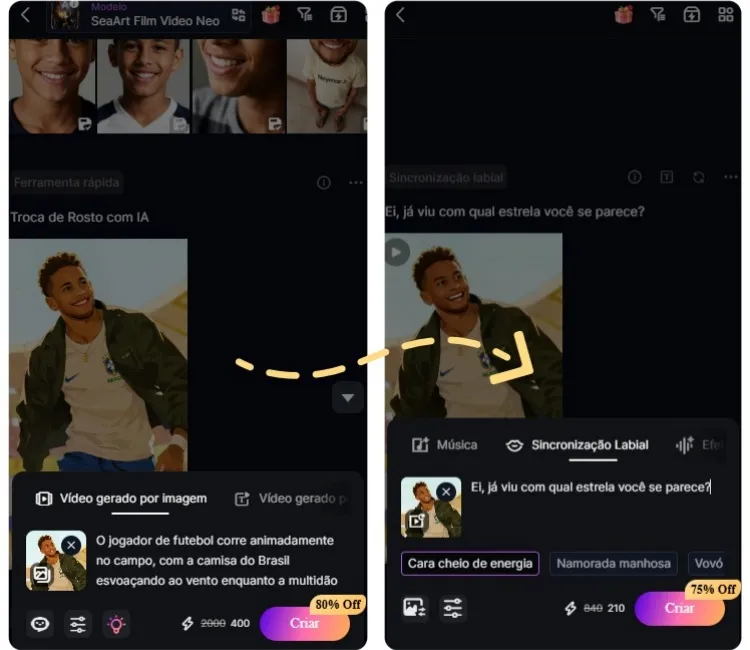 Anime sua foto e faça a sincronização labial com o SeaArt