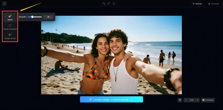 Como remover pessoa da foto usando o SeaArt – segundo passo