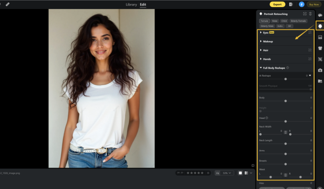 Editar cuerpo con IA en PC - Evoto