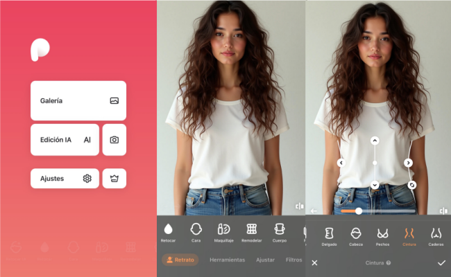 App para editar cuerpo en móvil - Peachy