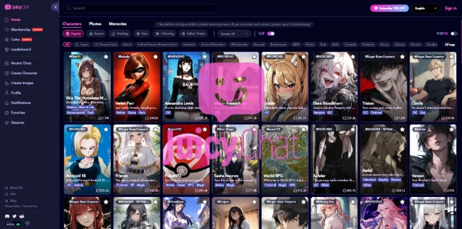 JuicyChat Home Page