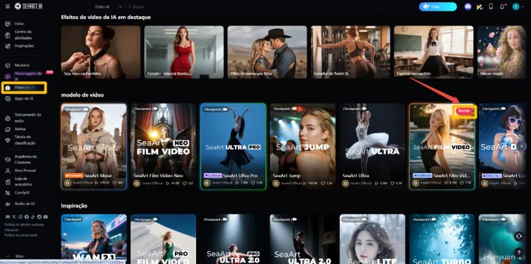 Primeiro passo para animar imagem com IA no SeaArt