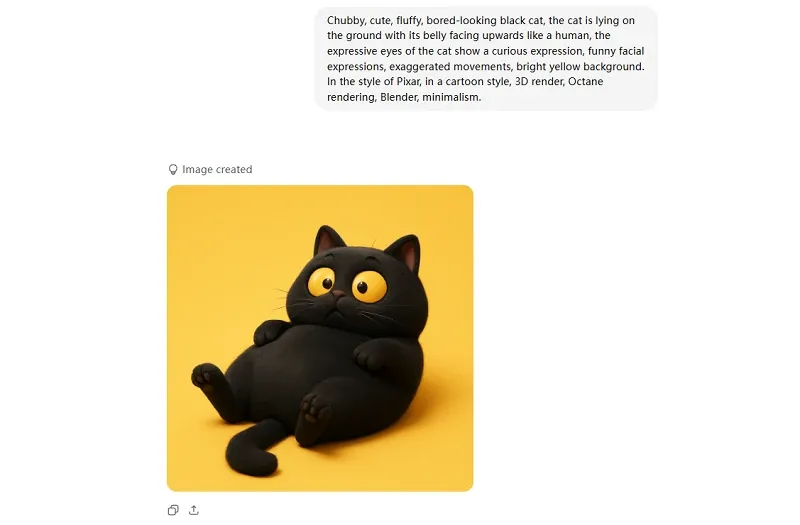 AI cartoon cat image created by GPT