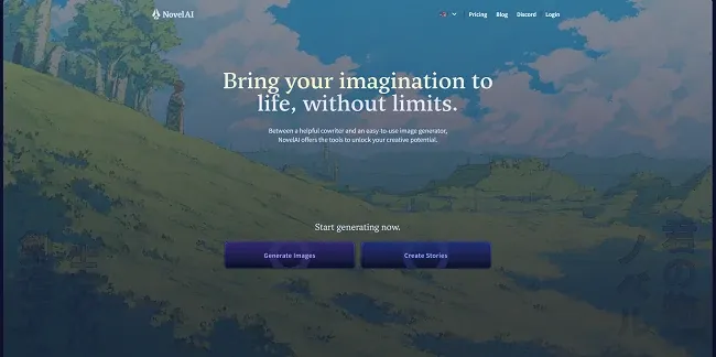 NovelAI Homepage