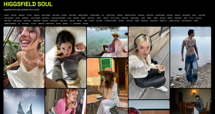 Interface de Alma do Higgsfield do Higgsfield AI