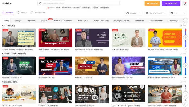 Templates de vídeo do Vidnoz AI