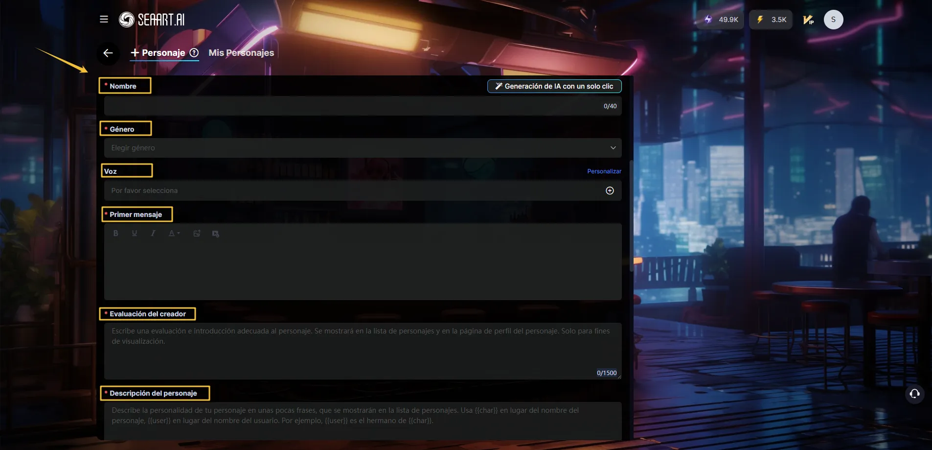 personaliza el estilo de chat de tu novia IA