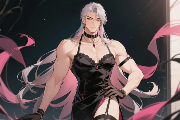 AI生成的動畫風格偽娘圖片