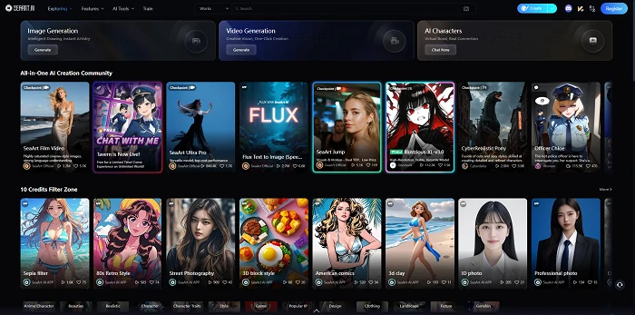 SeaArt AI Homepage