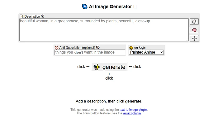 Perchance Image Generator Homepage