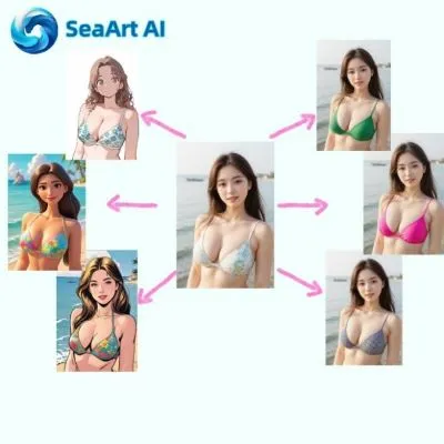 SeaArtサイトの多様なAIグラビア写真