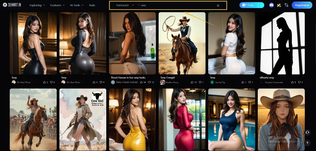 Imágenes sexy generadas por IA en SeaArt