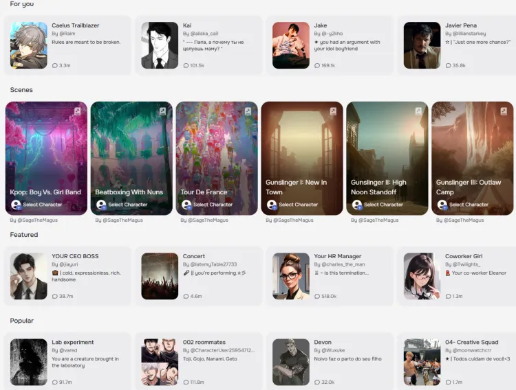 Melhores chatbots de personagens de IA 2: Character AI