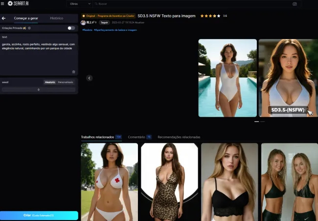 Gerador de Imagens NSFW IA do SeaArt