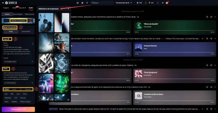 Segundo passo de como usar SeaArt para criar música com IA grátis