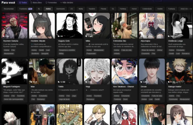 Melhores chatbots de personagens de IA 3: Polybuzz AI