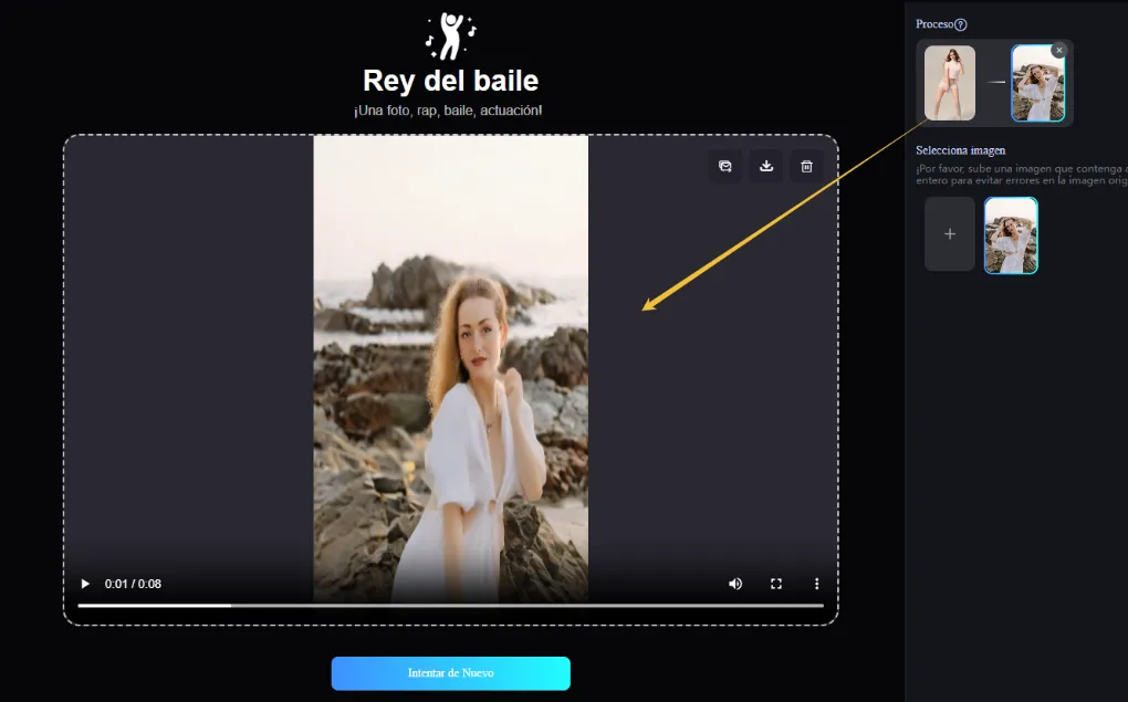 Comienza a generar el video de baile