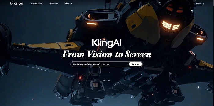 Kling AI Video Generator Homepage