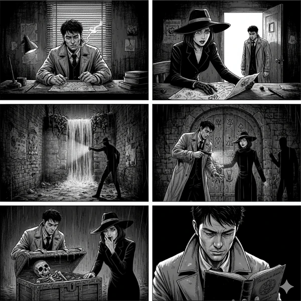 Storyboard estilo cine negro