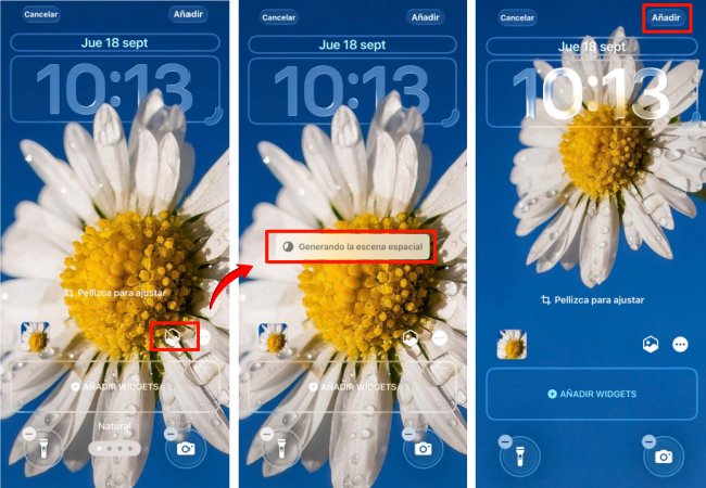 Aplica escena espacial para convertir fondos de pantalla en 3D