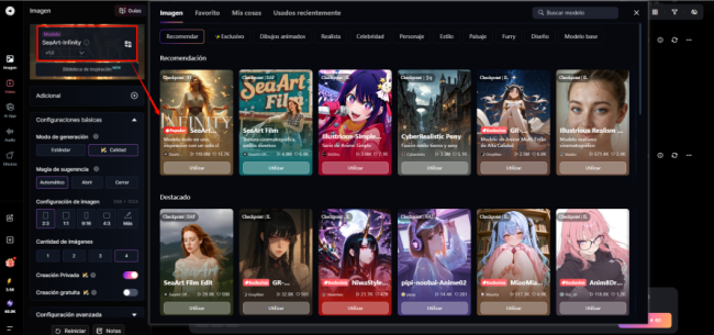 Selecciona un modelo para generar fondo de pantalla