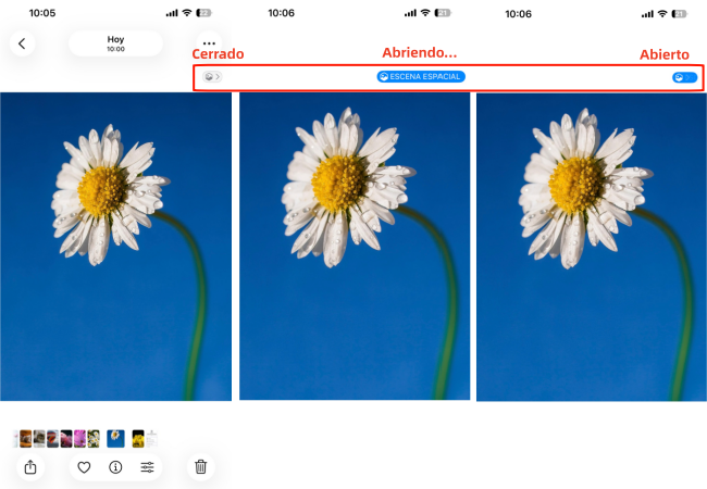 Aplica escena espacial para convertir foto en 3D