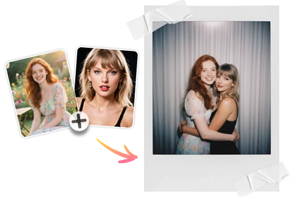 Convierte dos fotos en una foto Polaroid retro