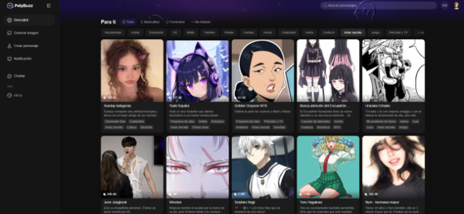Polybuzz - chatbot de IA y conversaciones con personajes