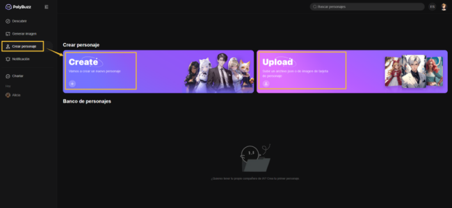 Importa tarjetas de personajes a Polybuzz 