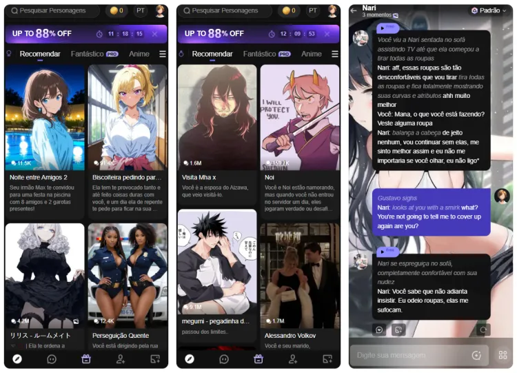 Descobrir chat IA personagens do Polybuzz AI