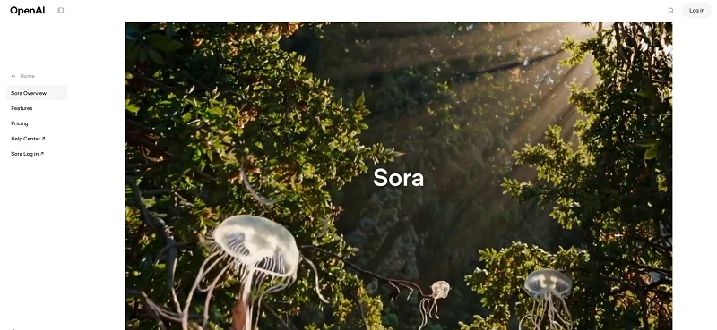 OpenAI Sora homepage