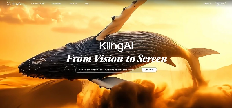 Kling AI homepage