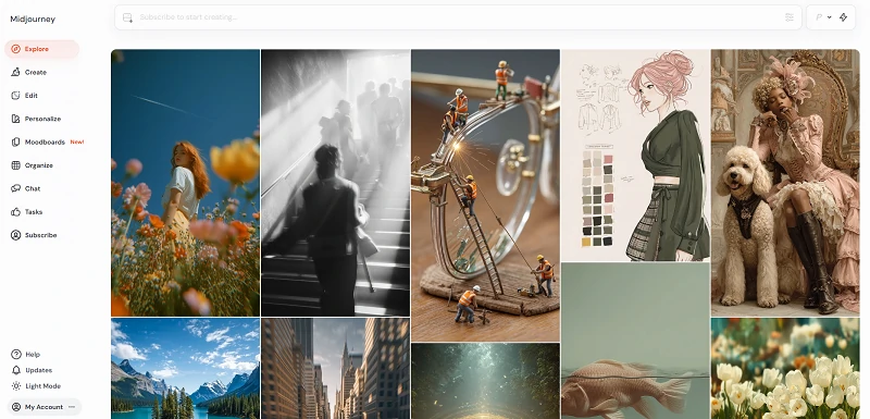 Midjourney homepage