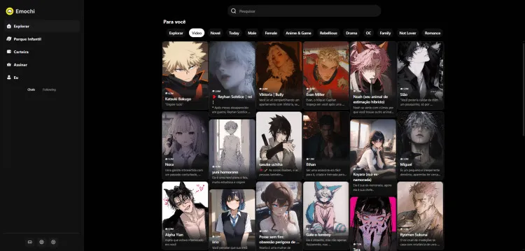 página inicial do Emochi AI