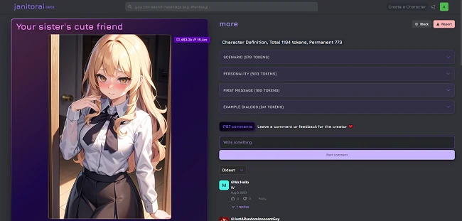 Chat IA personagens do Janitor AI