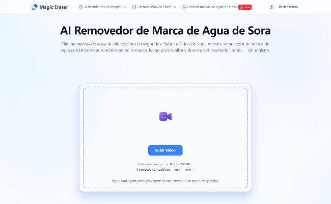AI removedor de marca de agua de Sora - Magic Eraser