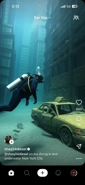 For You interface of the Sora 2 app