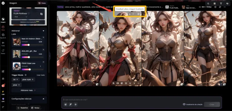 Geração de imagens IA sensual com o SeaArt