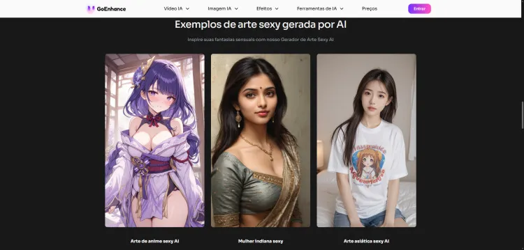 Arte elegante feita com o gerador de IA sexy do GoEnhance