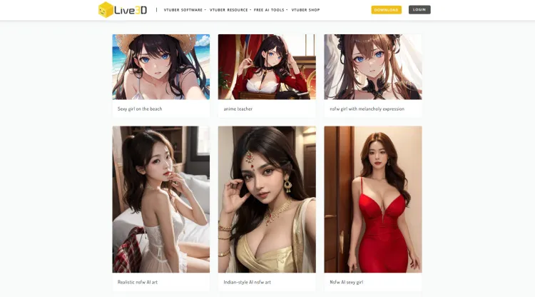 Arte sensual criada pelo gerador de IA sexy do Live3D