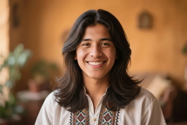 Moño superior con capas