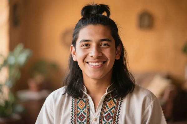 Moño alto (Man Bun)