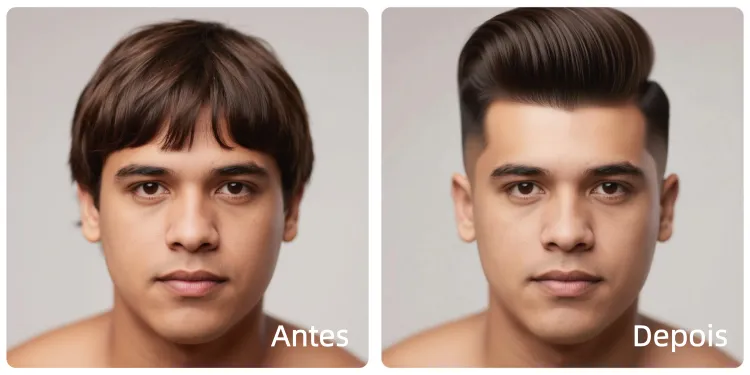 um does melhores cortes para rosto redondo masculino - Pompadour Moderno