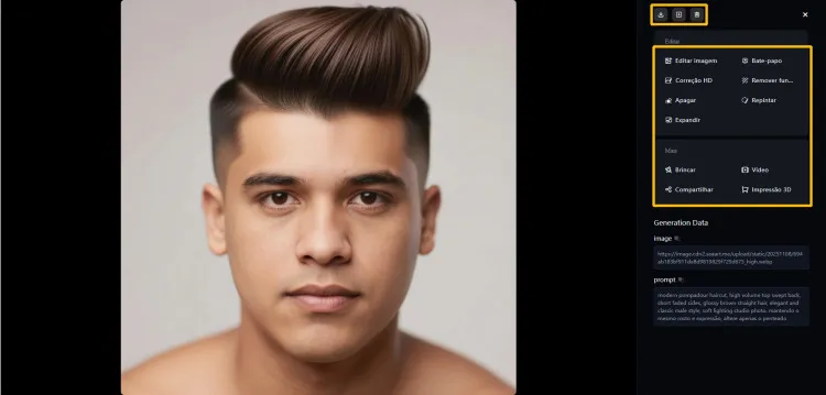 resultado gerado pela teste para corte de cabelo