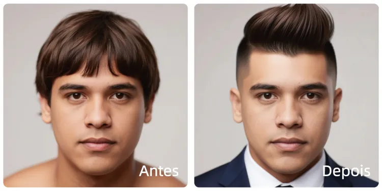 Undercut com Volume como um corte para rosto redondo masculino