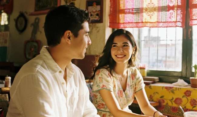 Pareja en un Café Bohemio de Ciudad de México