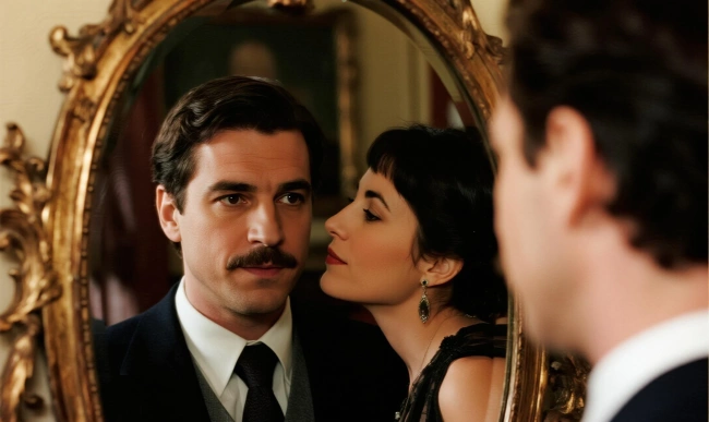 Foto de Pareja con Reflejo en Espejo