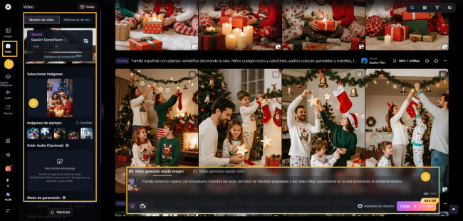 Genera video navideรฑo con foto o prompt en SeaArt